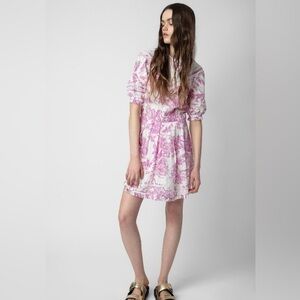Zadig & Voltaire Rozy Toile De Jouy Dress  Size M, NWT MSRP-598